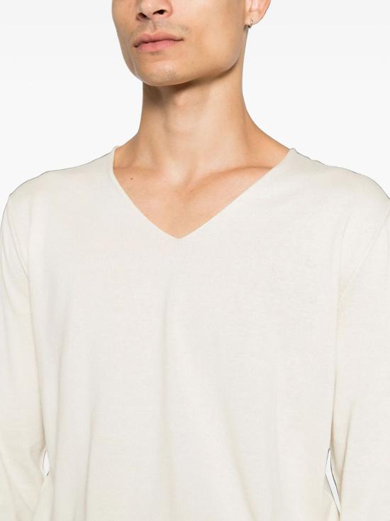 26FW 마르지엘라 코튼 브이넥 스웨터 S50HN0024M13301 102 NUDE NEUTRALS - MAISON MARGIELA