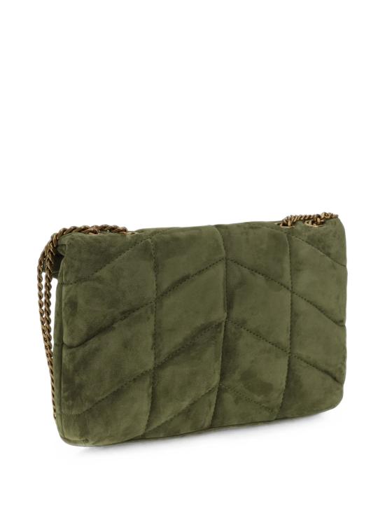 26FW 생로랑 토이 푸퍼 스웨이드 숄더백 7593371U807 3353 GREEN - SAINT LAURENT