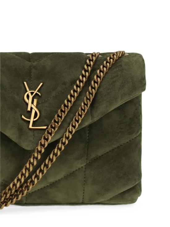 26FW 생로랑 토이 푸퍼 스웨이드 숄더백 7593371U807 3353 GREEN - SAINT LAURENT