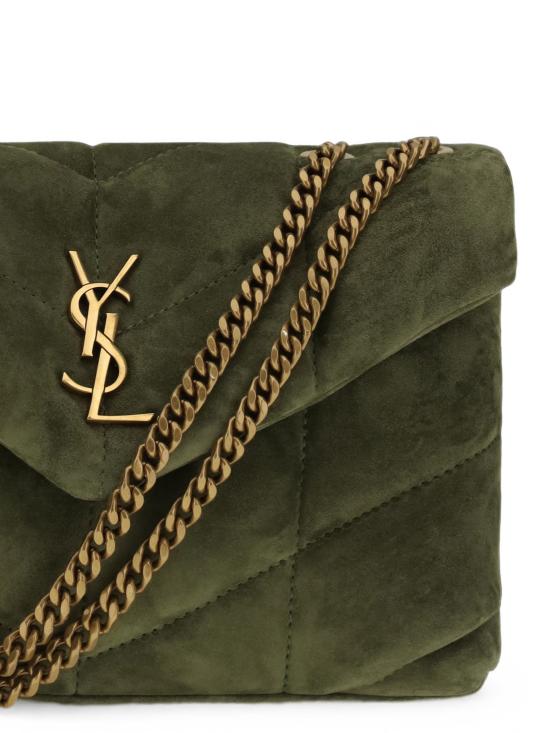 26FW 생로랑 토이 푸퍼 스웨이드 숄더백 7593371U807 3353 GREEN - SAINT LAURENT