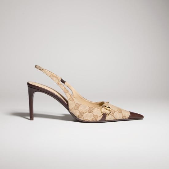 26FW 구찌 돈나 슬링백 펌프스 힐 A0068TFAGHW9650 BEIGE
