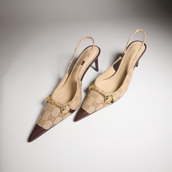 26FW 구찌 돈나 슬링백 펌프스 힐 A0068TFAGHW9650 BEIGE - GUCCI