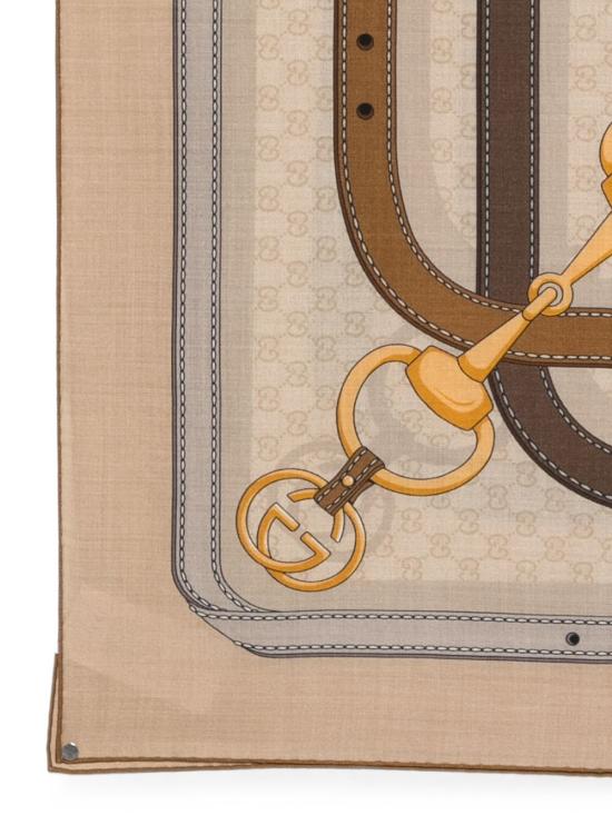 26FW 구찌 프린트 GG 실크 트윌 자카드 숄 A007EB3GARI9700 BEIGE - GUCCI