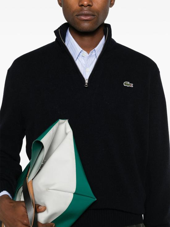 26FW 라코스테 방모 반집업 스웨터 AH3052 166 BLUE - LACOSTE