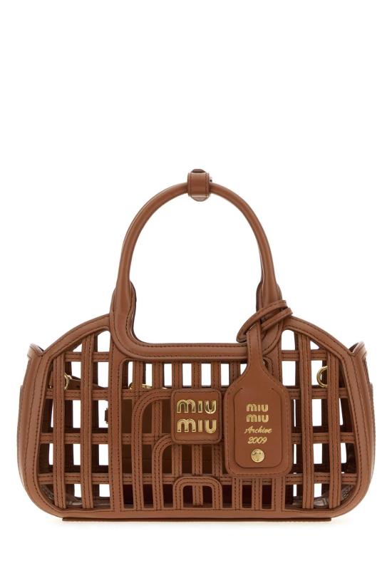 26FW 미우미우 레더 핸드백 5BA2942IBE F0046 BROWN
