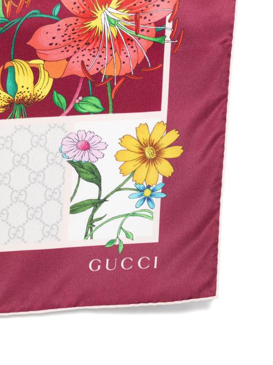 26FW 구찌 프린트 실크 트윌 까레 8501073G0015472 BORDEAUX - GUCCI