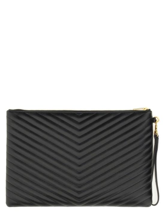  생로랑 마틀라세 레더 골드 모노그램 도큐먼트 홀더 440222 CWU011000 Black - SAINT LAURENT