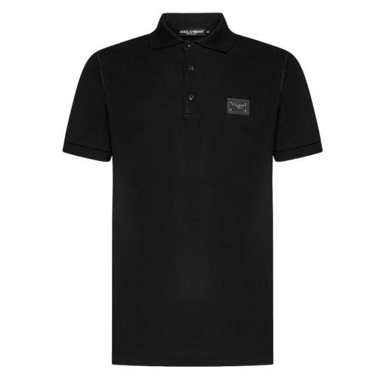 26FW 돌체앤가바나 로고 코튼 피케 폴로 셔츠 G8PL4TG7P1DN0000 Black