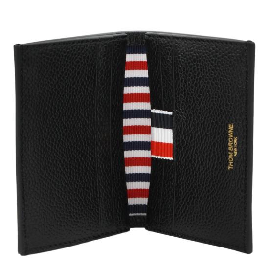 26FW 톰브라운 페블 그레인 RWB 더블 카드 홀더 UAW089A00198001 Black - THOM BROWNE
