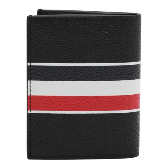 26FW 톰브라운 페블 그레인 RWB 더블 카드 홀더 UAW089A00198001 Black - THOM BROWNE