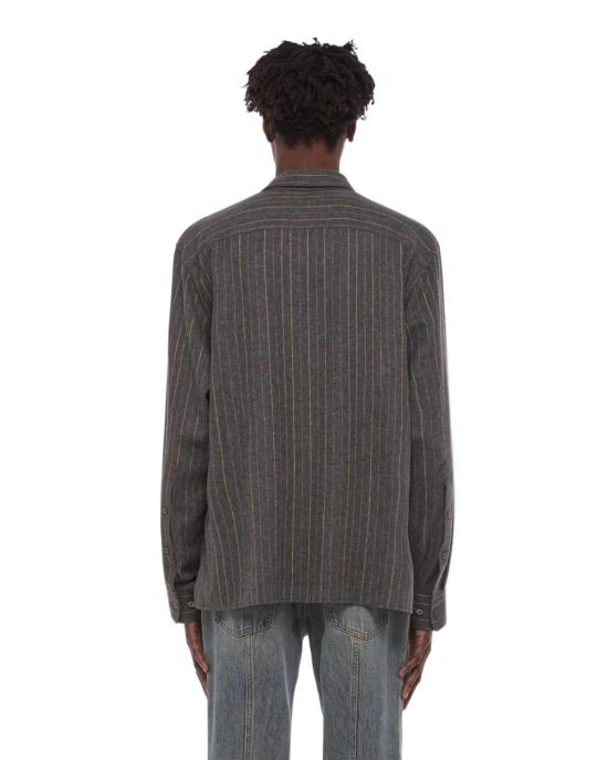  헬무트랭 긴팔 셔츠 헬무트 랭 릴랙스드 스트라이프  차콜 - HELMUT LANG