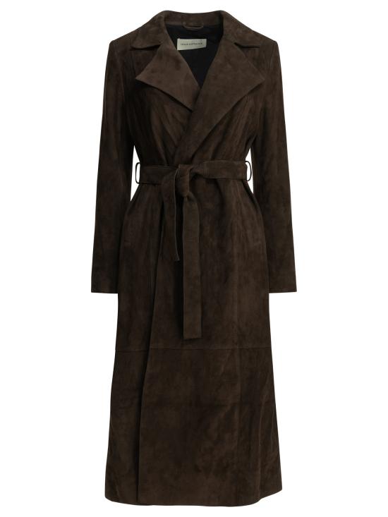 26FW 누르 하무르 코트 PF26C16WINONAMOCHA SUEDE Brown