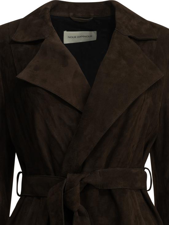 26FW 누르 하무르 코트 PF26C16WINONAMOCHA SUEDE Brown - NOUR HAMMOUR