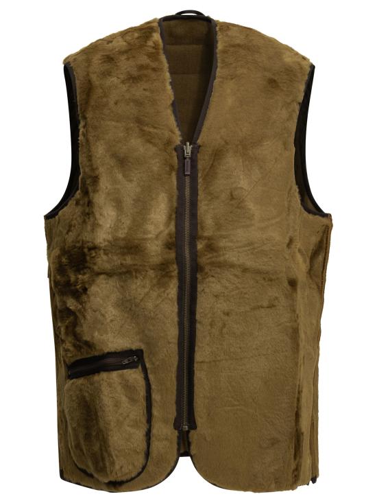 26FW 바버 웜 파일 웨이스트코트 집 인 라이너 MLI0004MLI1BR31 Brown