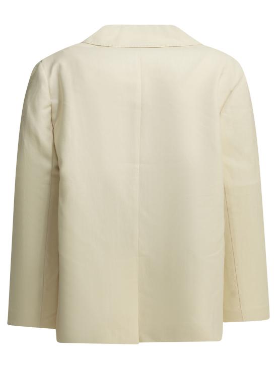 26SS 브루넬로 쿠치넬리 모닐리 비스코스 & 리넨 플루이드 트윌 블레이저 MH1267621C579 X White - BRUNELLO CUCINELLI