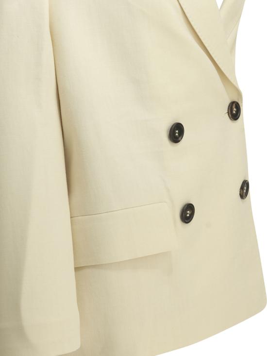 26SS 브루넬로 쿠치넬리 모닐리 비스코스 & 리넨 플루이드 트윌 블레이저 MH1267621C579 X White - BRUNELLO CUCINELLI