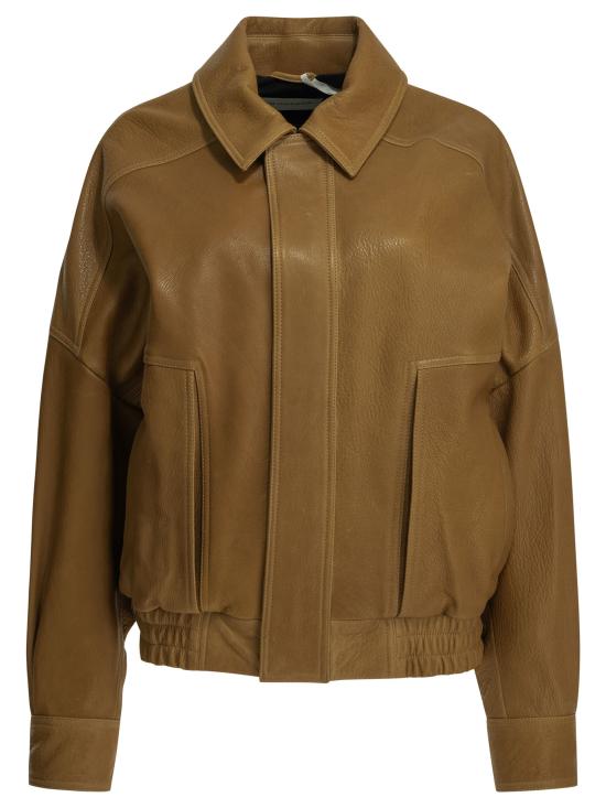26FW 누르 하무르 가죽 자켓 PF26CO1DALMABUTTERSCOTCH Brown