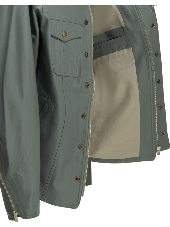26SS 니들스 가죽 자켓 SX120A Grey Green - NEEDLES