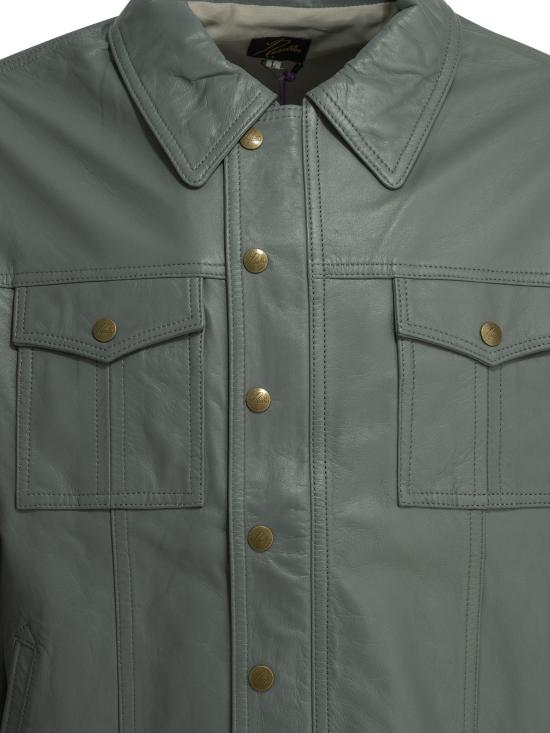 26SS 니들스 가죽 자켓 SX120A Grey Green - NEEDLES
