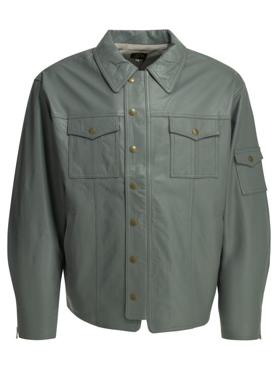 26SS 니들스 가죽 자켓 SX120A Grey Green