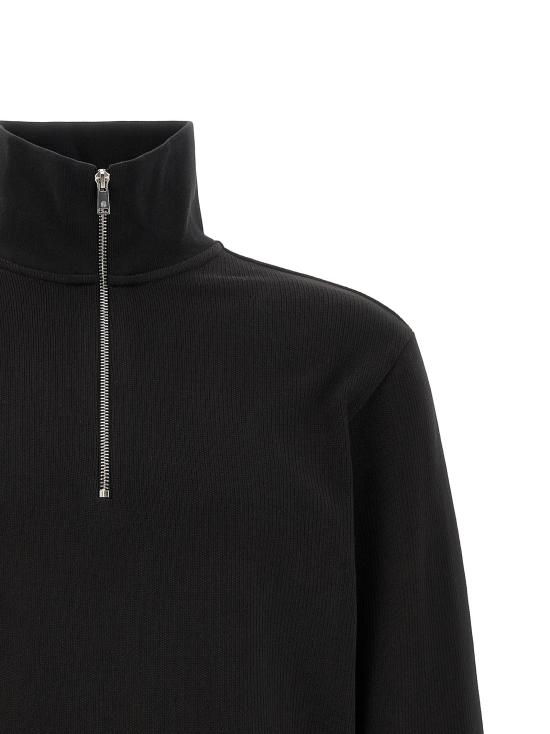 26FW 휴고보스 집업 니트 면 소재 하프 집업 스웨트셔츠 블랙 - HUGO BOSS
