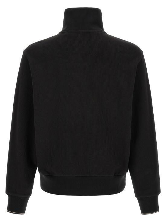 26FW 휴고보스 집업 니트 면 소재 하프 집업 스웨트셔츠 블랙 - HUGO BOSS