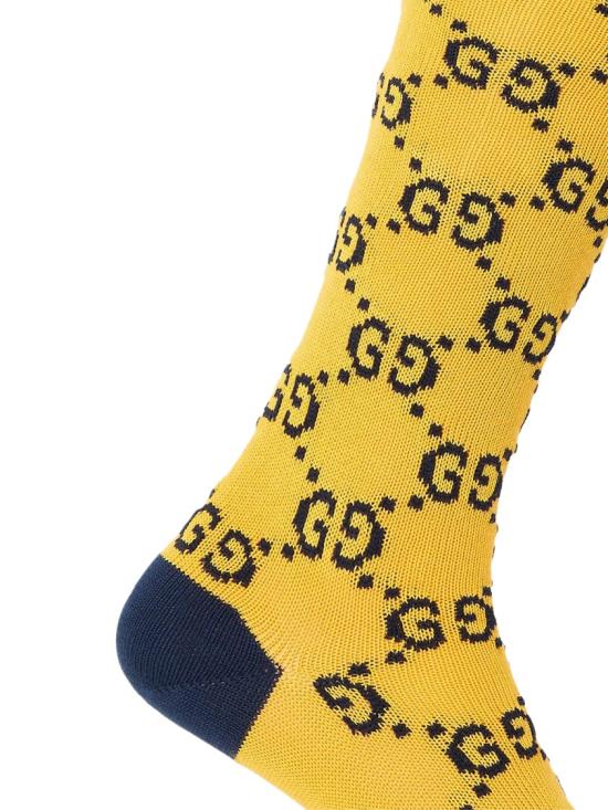 26FW 구찌 GG 패턴 코튼 블렌드 삭스 4710934G5927100 Yellow - GUCCI