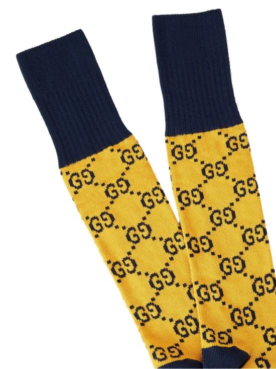 26FW 구찌 GG 패턴 코튼 블렌드 삭스 4710934G5927100 Yellow - GUCCI