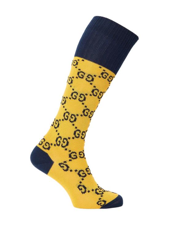 26FW 구찌 GG 패턴 코튼 블렌드 삭스 4710934G5927100 Yellow