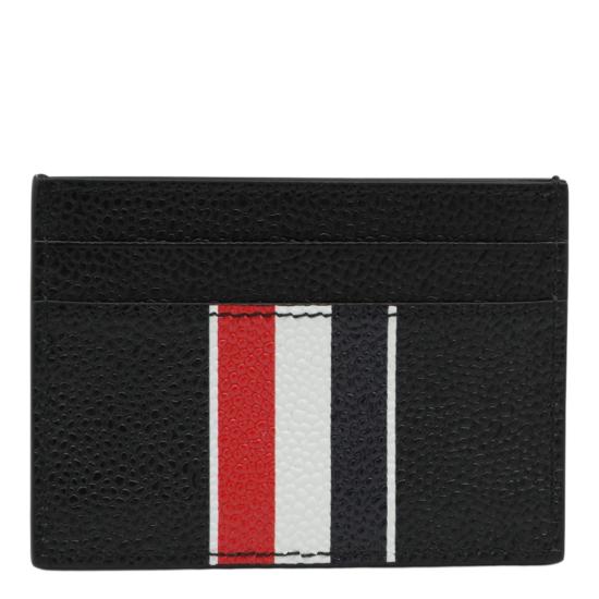 26FW 톰브라운 페블 그레인 RWB 싱글 카드 홀더 UAW090A00198001 Black - THOM BROWNE