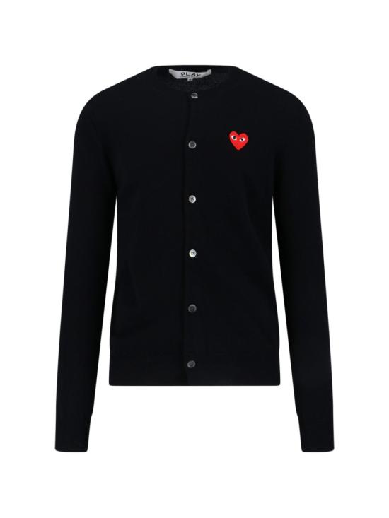 26FW 꼼데가르송 플레이 레드 하트 니트 가디건 AX N007 0511 Black