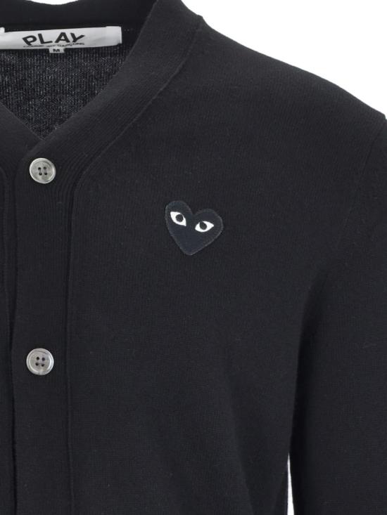 26FW 꼼데가르송 플레이 블랙 하트 니트 가디건 AX N024 0511 Black - COMME DES GARCONS