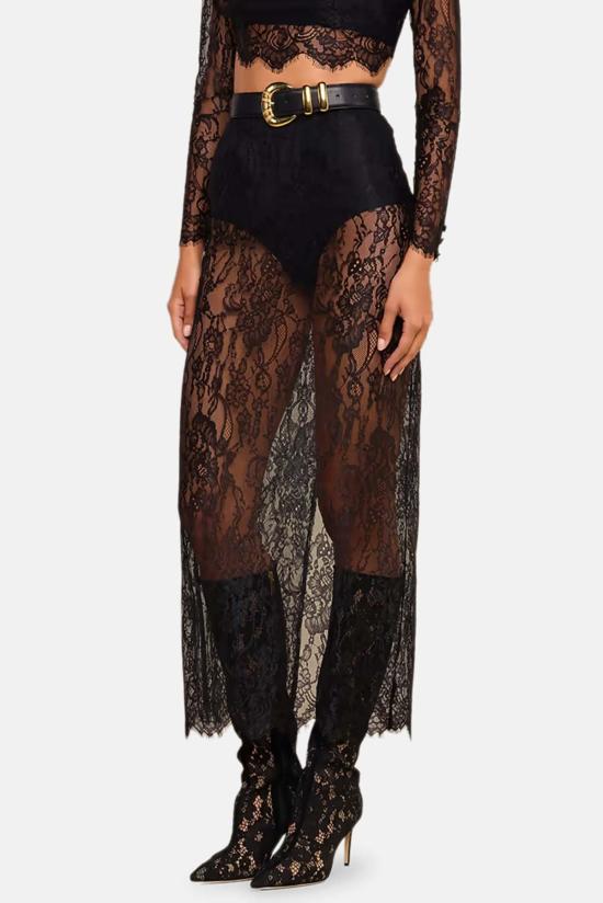  라장스 롱 스커트 3526PFT BLACK - L'AGENCE