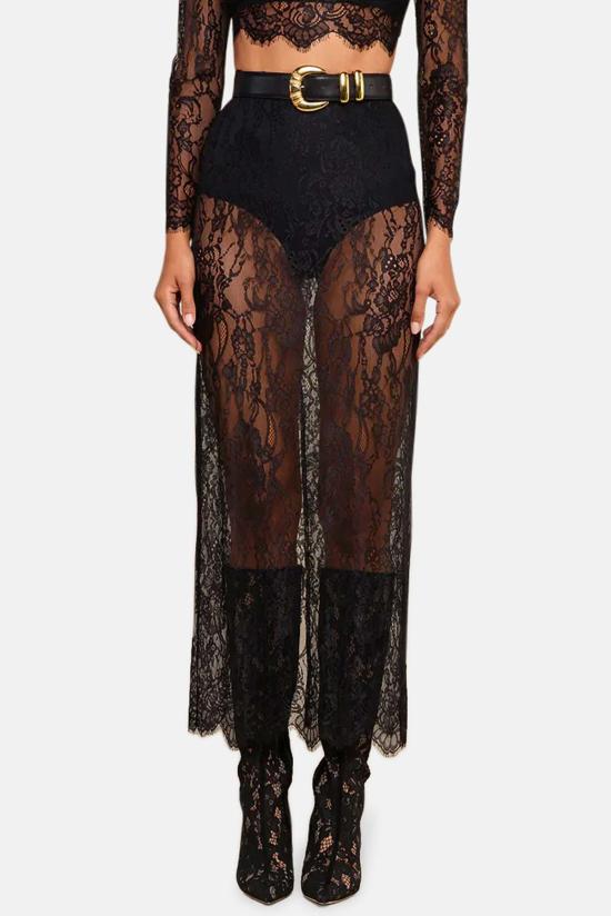  라장스 롱 스커트 3526PFT BLACK - L'AGENCE