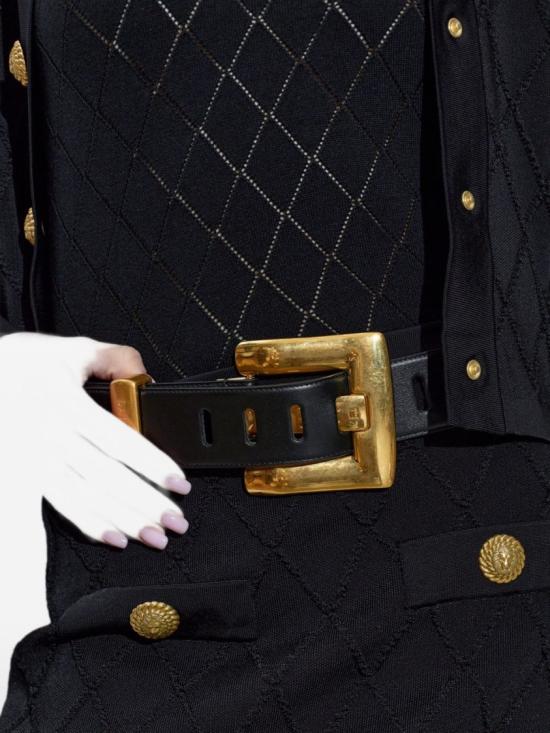 26FW 발망 레귤러 벨트 GN0WJ192LSLX 0PA Black - BALMAIN