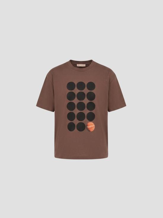 26FW 마르니 반팔 티셔츠 HUJY0001GPUSCZ46 PRM53 SADELLE BROWN