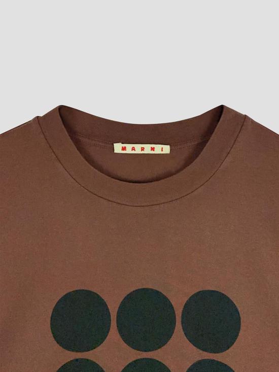 26FW 마르니 반팔 티셔츠 HUJY0001GPUSCZ46 PRM53 SADELLE BROWN - MARNI