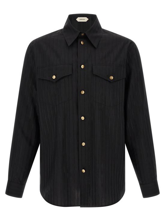 26FW 베르사체 긴팔 셔츠 10268161A185481B000 Black