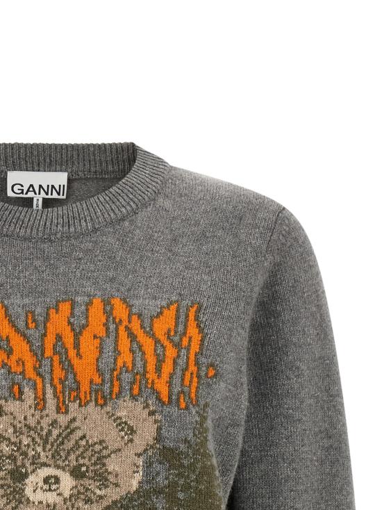 26FW 가니 긴팔 티셔츠 A1150052920 Gray - GANNI