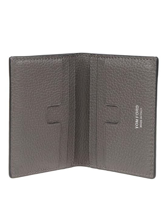 26FW 톰포드 그레인 레더 로고 폴디드 카드 홀더 Y0279 LCL158S Grey - TOMFORD