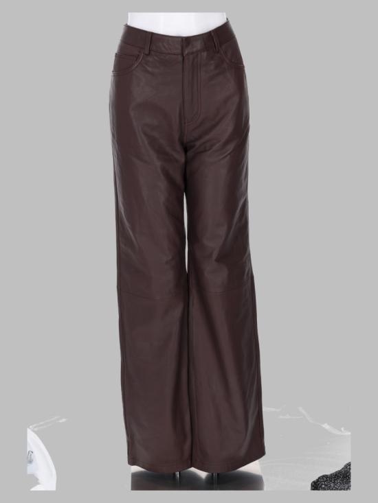 26FW 로테이트 가죽 팬츠 1170121667 1667 BROWN