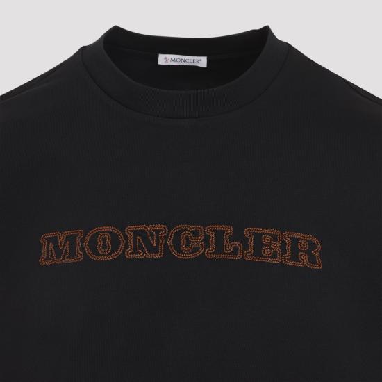 26FW 몽클레어 로고 코튼 저지 티셔츠 L20918C00068 89B8U 999 BLACK - MONCLER