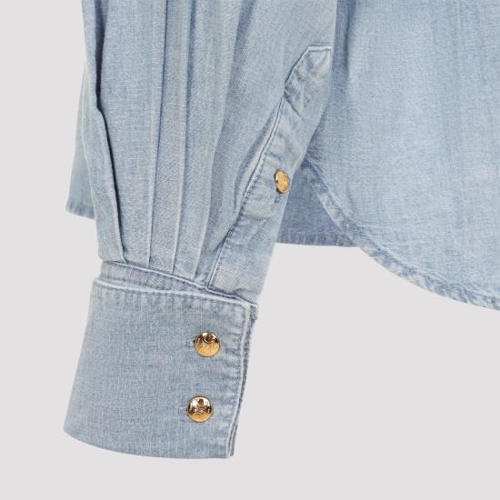 26FW 셀린느 코튼 데님 셔츠 RC0E42N68 GLB0 FADED CHAMBRAY - CELINE