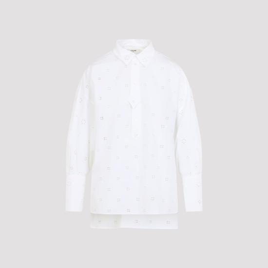 26FW 셀린느 브로드리 앙글레즈 코튼 셔츠 RC0ME4K50 01BC WHITE - CELINE