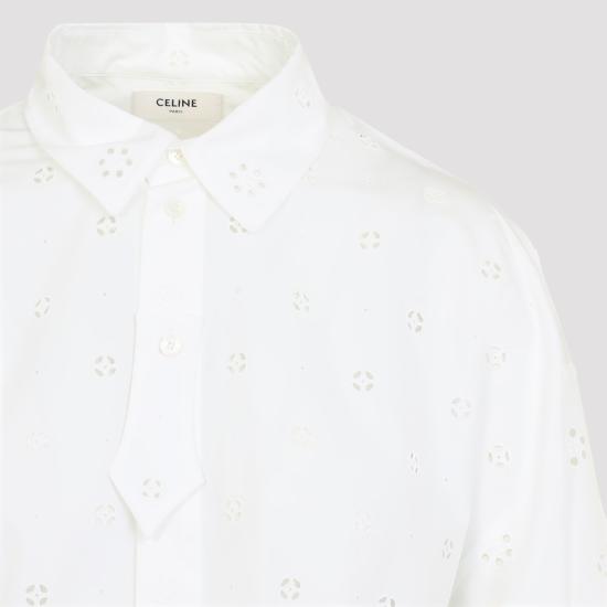26FW 셀린느 브로드리 앙글레즈 코튼 셔츠 RC0ME4K50 01BC WHITE - CELINE