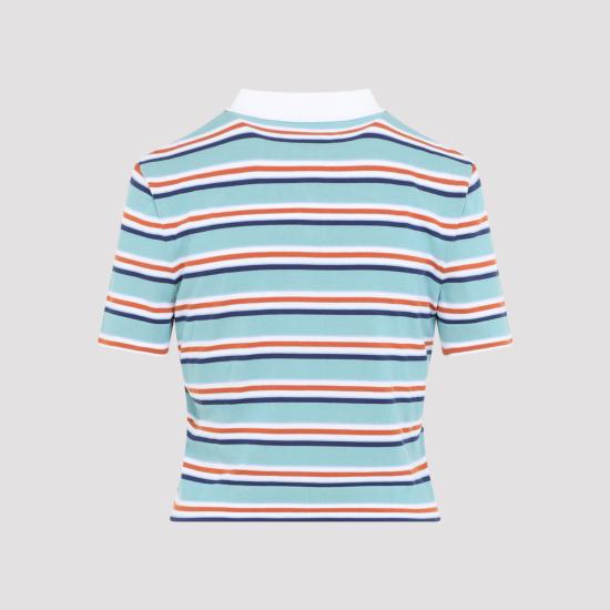 26FW 셀린느 스트라이프 코튼 폴로 스웨터 스트라이프 코튼 폴로 스웨터 RY0UL3B21 GFY6 SKY BLUE CREAM - CELINE