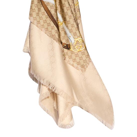 26FW 구찌 GG 울 실크 자카드 케이프 873748 3GAQ19965 BEIGE - GUCCI