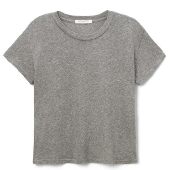  퍼펙트 화이트 티 반팔 티셔츠 할리 박시 크루 탑 헤더 그레이 - PERFECT WHITE TEE