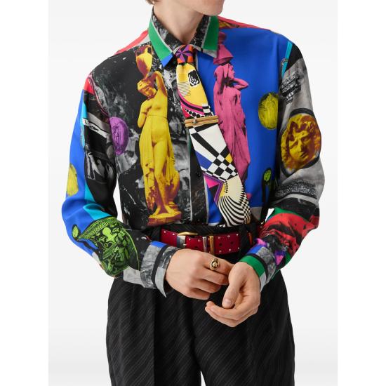 26FW 베르사체 긴팔 셔츠 1A19267 1024520 5X000 BLUE - VERSACE