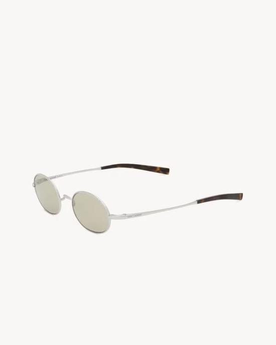 26FW 생로랑 T 라운드 메탈 선글라스 A003DPY99178170 Silver - SAINT LAURENT